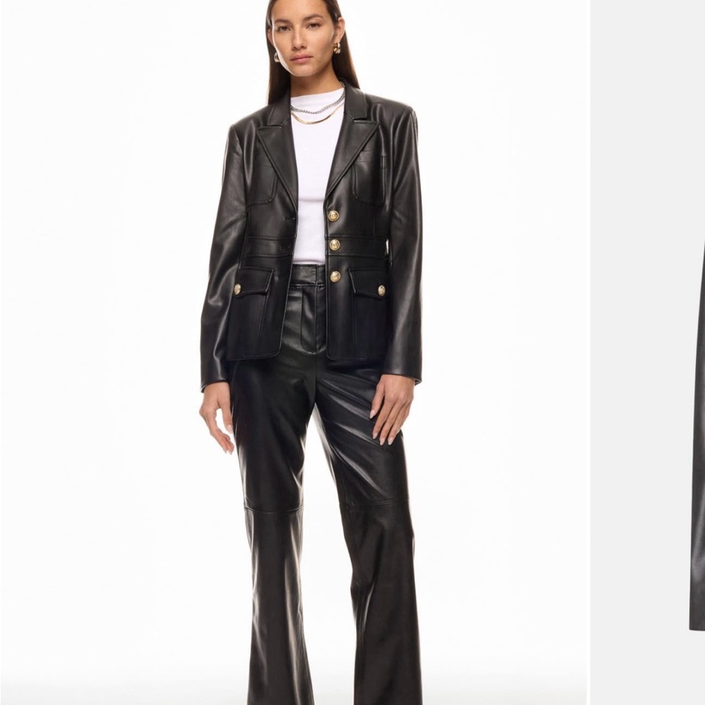 10 Crosby Derek Lam Black faux Leather Jacket,